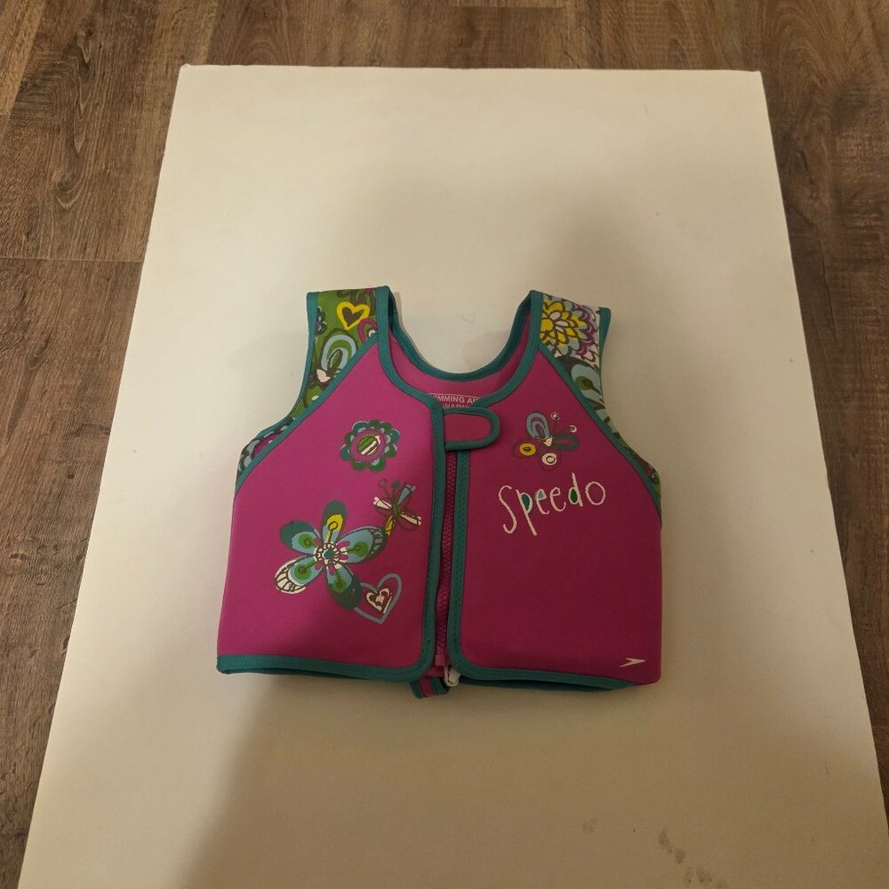 Speedo Life Vest Swim Flotation Zip Up Girls 24" for 4-6 years old